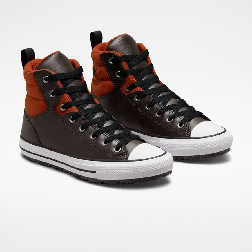 Men's Converse Chuck Taylor All Star Berkshire Water Resistant High Top Winter Boots Brown / Orange / Black | AU 186E3T
